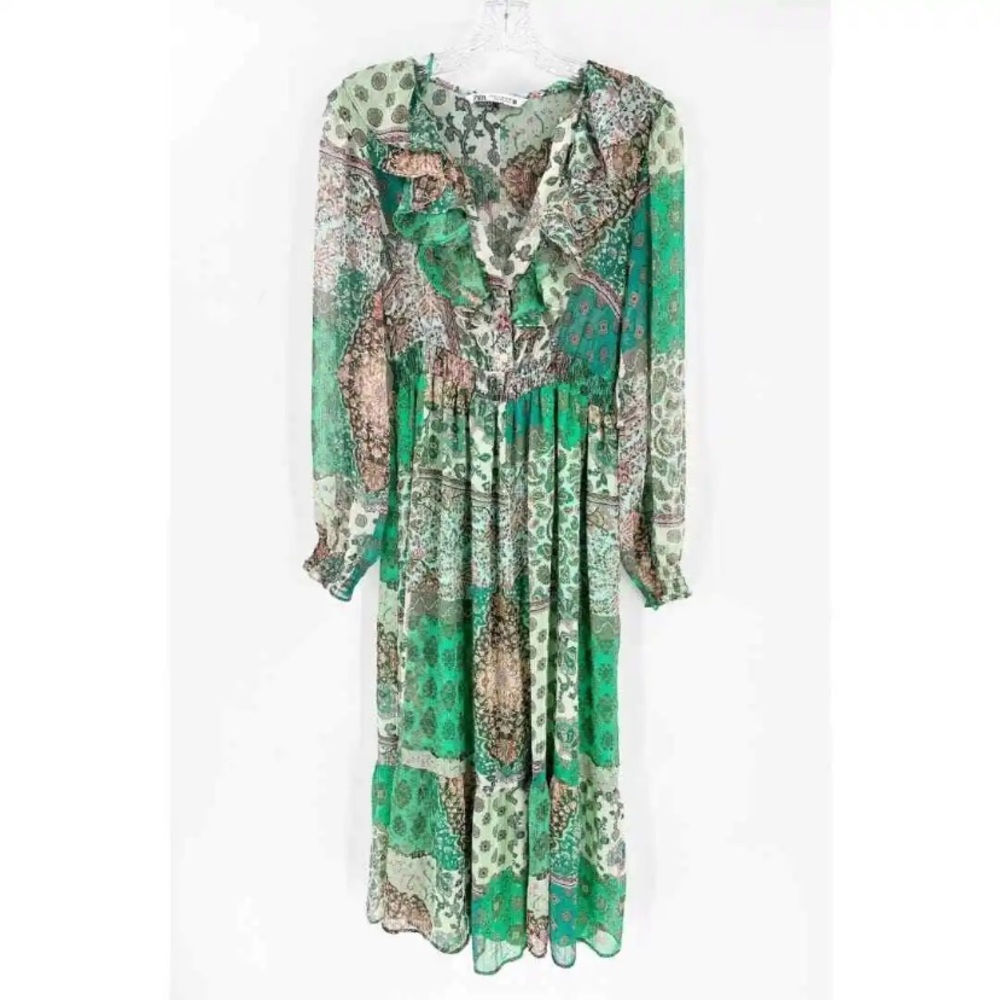ZARA Green midi dress